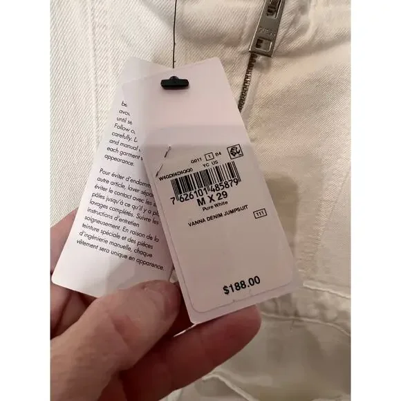 Guess Vanna Sleeveless Skinny Leg Denim Jumpsuit White Womens Size M x 29 NWT - Picture 6 of 15